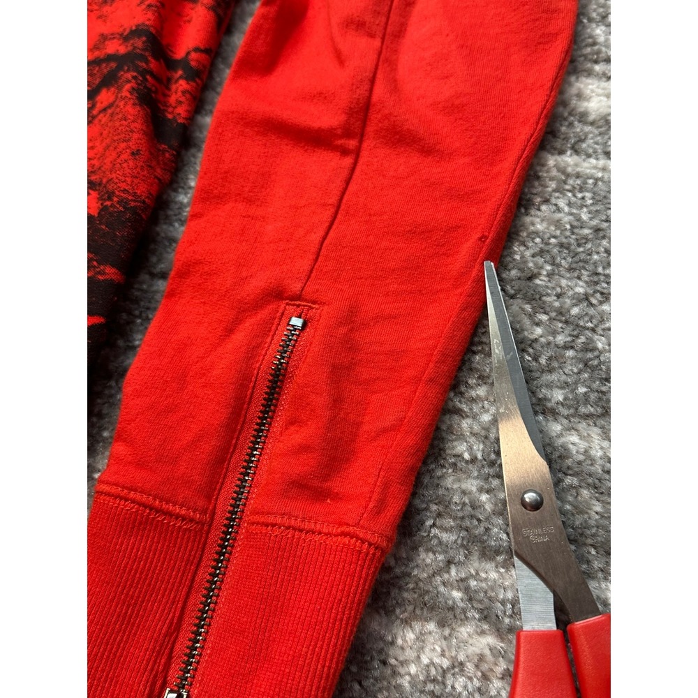 Trukfit‎ Sweatshirt Mens Small Red Praying Hands Graphic Side Zip All Over Print - Picture 15 of 15